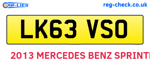 LK63VSO are the vehicle registration plates.