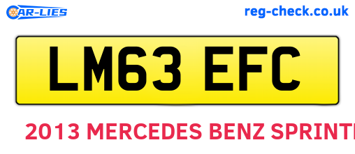 LM63EFC are the vehicle registration plates.