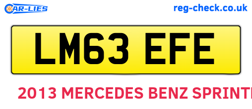 LM63EFE are the vehicle registration plates.