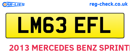 LM63EFL are the vehicle registration plates.