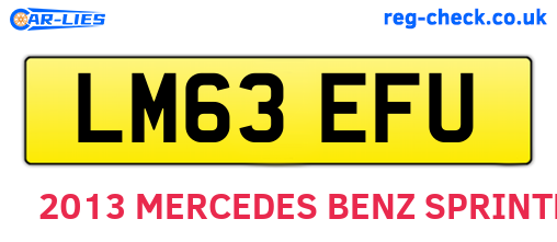 LM63EFU are the vehicle registration plates.