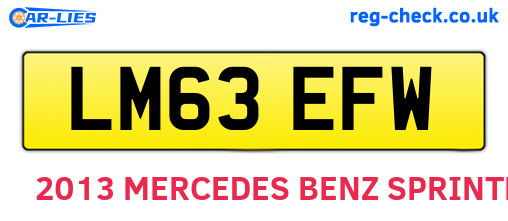 LM63EFW are the vehicle registration plates.