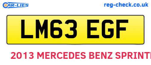 LM63EGF are the vehicle registration plates.