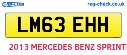 LM63EHH are the vehicle registration plates.