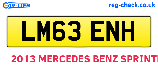 LM63ENH are the vehicle registration plates.