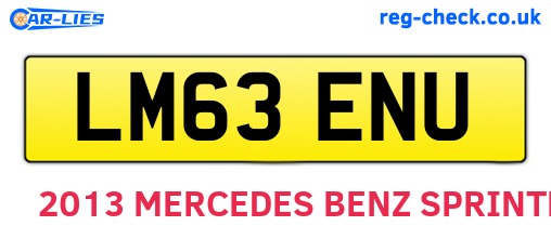 LM63ENU are the vehicle registration plates.