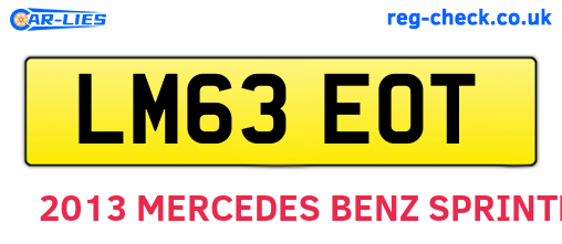 LM63EOT are the vehicle registration plates.