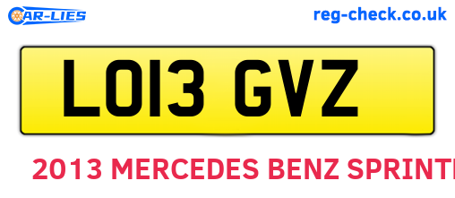 LO13GVZ are the vehicle registration plates.