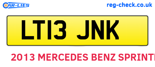 LT13JNK are the vehicle registration plates.
