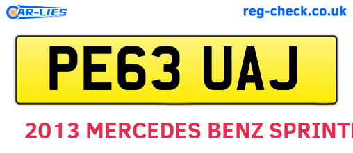 PE63UAJ are the vehicle registration plates.
