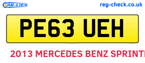PE63UEH are the vehicle registration plates.