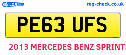 PE63UFS are the vehicle registration plates.