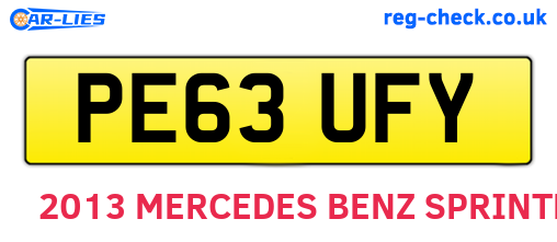 PE63UFY are the vehicle registration plates.