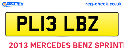 PL13LBZ are the vehicle registration plates.