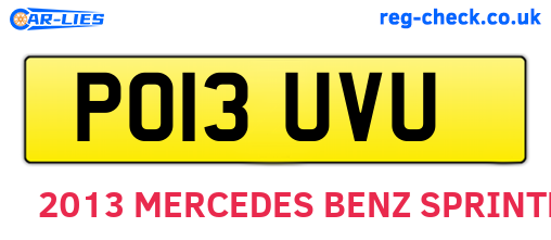 PO13UVU are the vehicle registration plates.