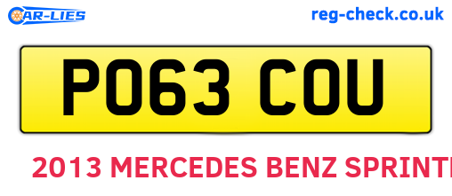 PO63COU are the vehicle registration plates.