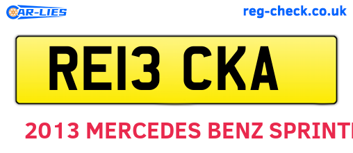 RE13CKA are the vehicle registration plates.