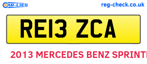 RE13ZCA are the vehicle registration plates.