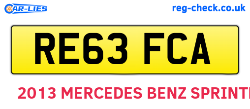 RE63FCA are the vehicle registration plates.