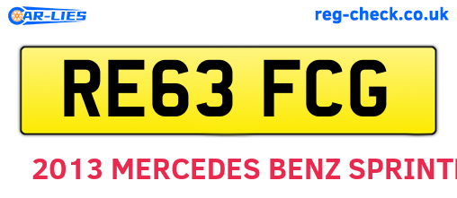 RE63FCG are the vehicle registration plates.