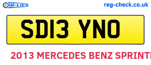 SD13YNO are the vehicle registration plates.