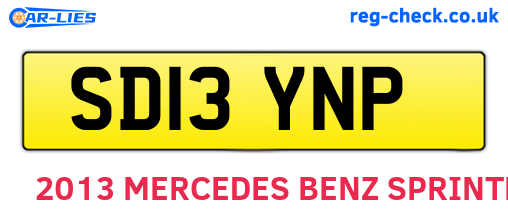 SD13YNP are the vehicle registration plates.