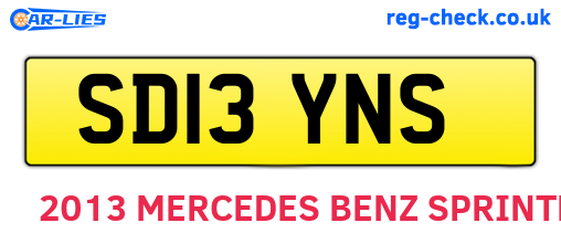 SD13YNS are the vehicle registration plates.
