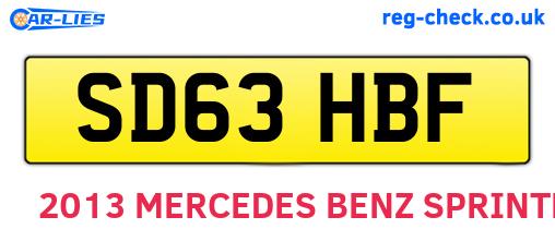 SD63HBF are the vehicle registration plates.