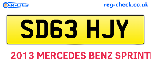 SD63HJY are the vehicle registration plates.