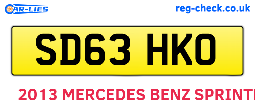 SD63HKO are the vehicle registration plates.