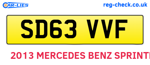 SD63VVF are the vehicle registration plates.