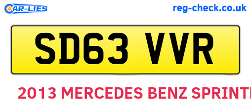 SD63VVR are the vehicle registration plates.