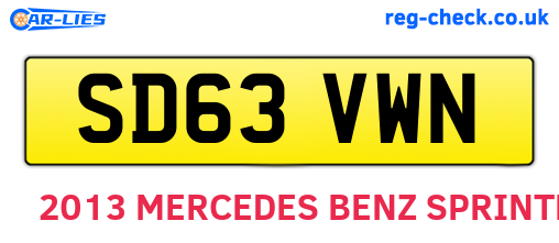 SD63VWN are the vehicle registration plates.