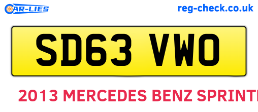 SD63VWO are the vehicle registration plates.