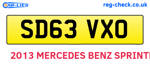 SD63VXO are the vehicle registration plates.
