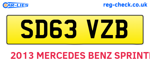 SD63VZB are the vehicle registration plates.