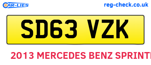 SD63VZK are the vehicle registration plates.