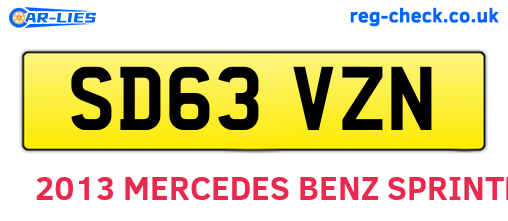SD63VZN are the vehicle registration plates.
