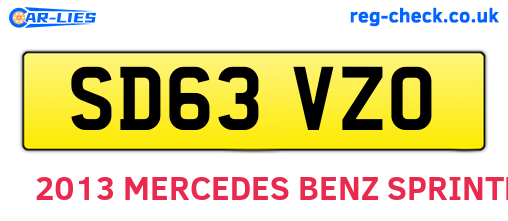 SD63VZO are the vehicle registration plates.