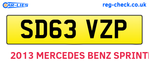 SD63VZP are the vehicle registration plates.