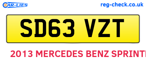 SD63VZT are the vehicle registration plates.