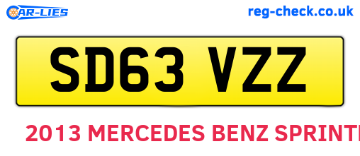 SD63VZZ are the vehicle registration plates.