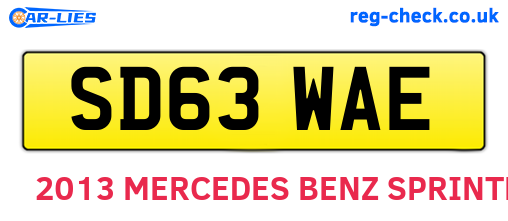 SD63WAE are the vehicle registration plates.