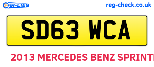 SD63WCA are the vehicle registration plates.