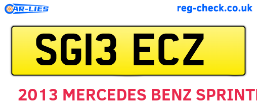 SG13ECZ are the vehicle registration plates.