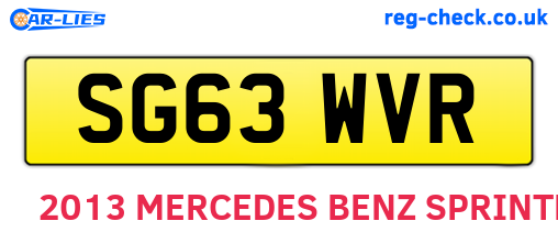SG63WVR are the vehicle registration plates.