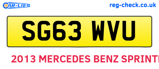 SG63WVU are the vehicle registration plates.