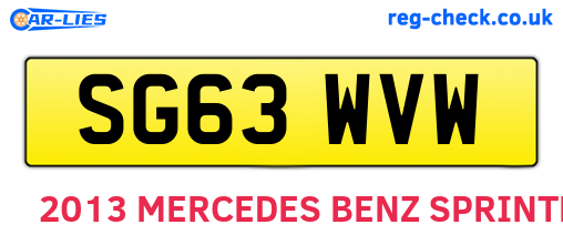 SG63WVW are the vehicle registration plates.