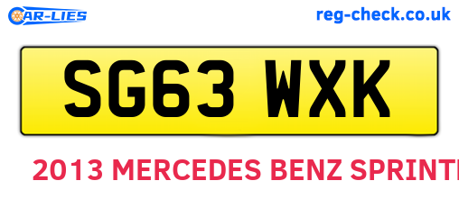 SG63WXK are the vehicle registration plates.
