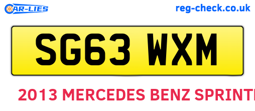 SG63WXM are the vehicle registration plates.